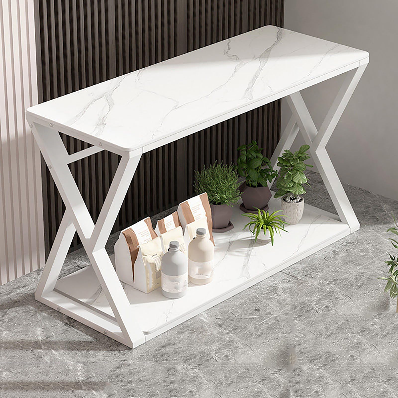 Support d'aquarium anti-gonflement meuble métallique blanc 80x50 cm 500 LB