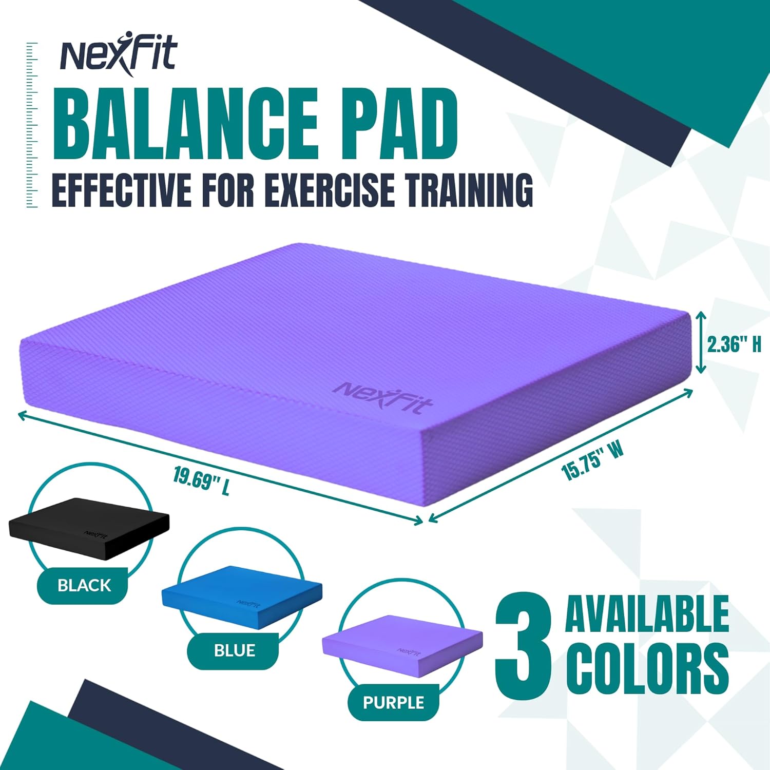 High-Density Balance Pad - Durable TPE Foam Balance Pad Physical Therapy, Foam Exercise Pad with Non-Slip Surface, Lightweight for Home & Gym Workouts, Core Strength & Balance Enhancement