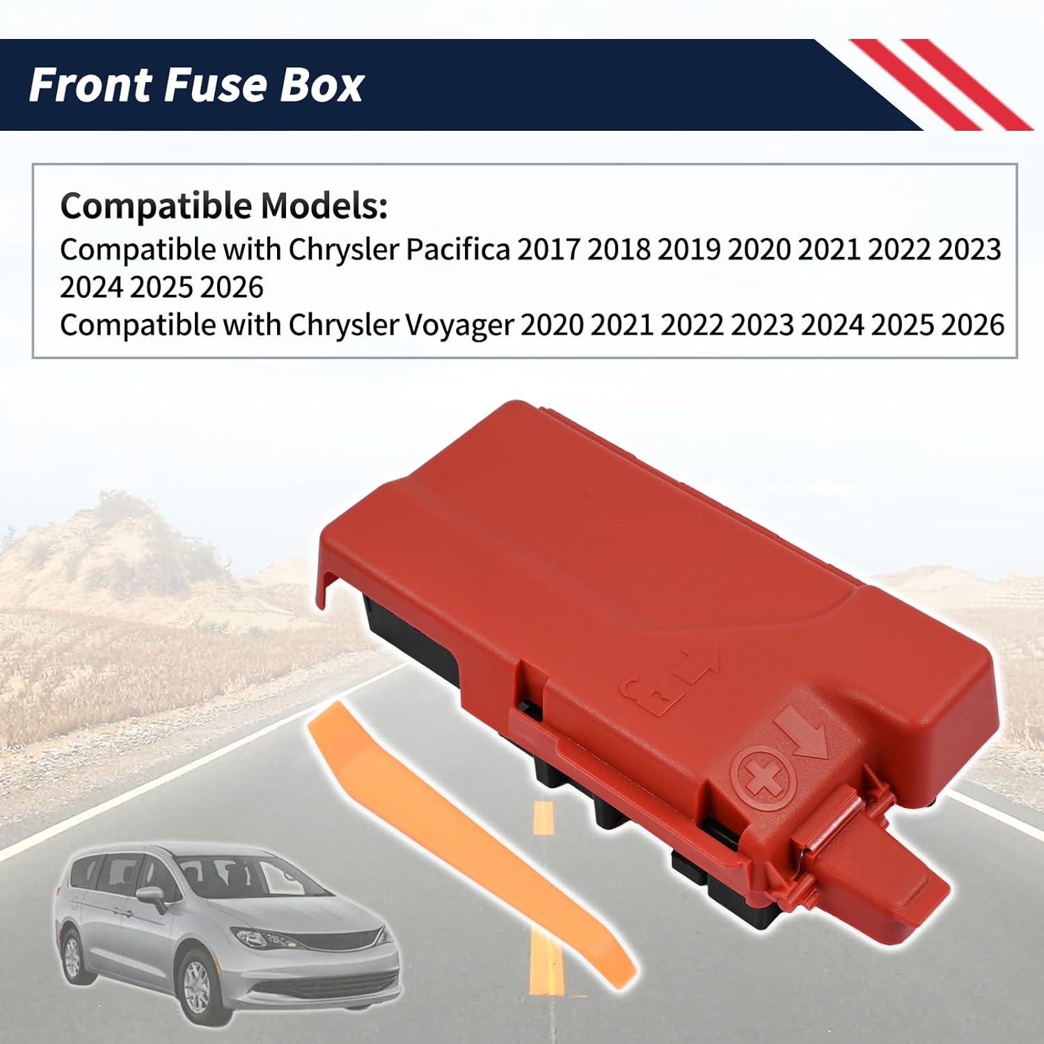 68260128AB Front Fuse Box Compatible with Chrysler Pacifica 2017-2026 / Voyager 2020-2026 | Pre Fuse Relay Block Box