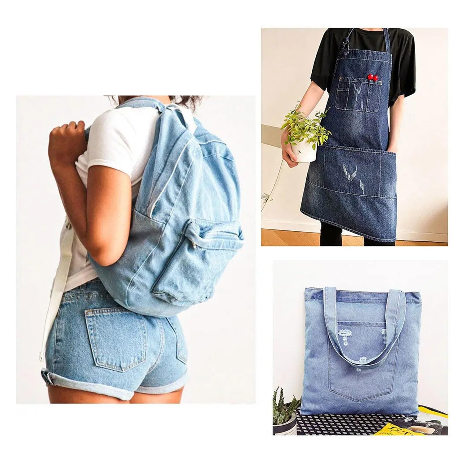 Denim Stoff Baumwolle Dünne Licht DIY Handgemachte Puppen Kleidung Jeans Rock Jacke Tasche Handarbeit Material für Kleidung, Kleider, handgefertigtes Heimwerken(Blue,90x145CM(35inx57in))