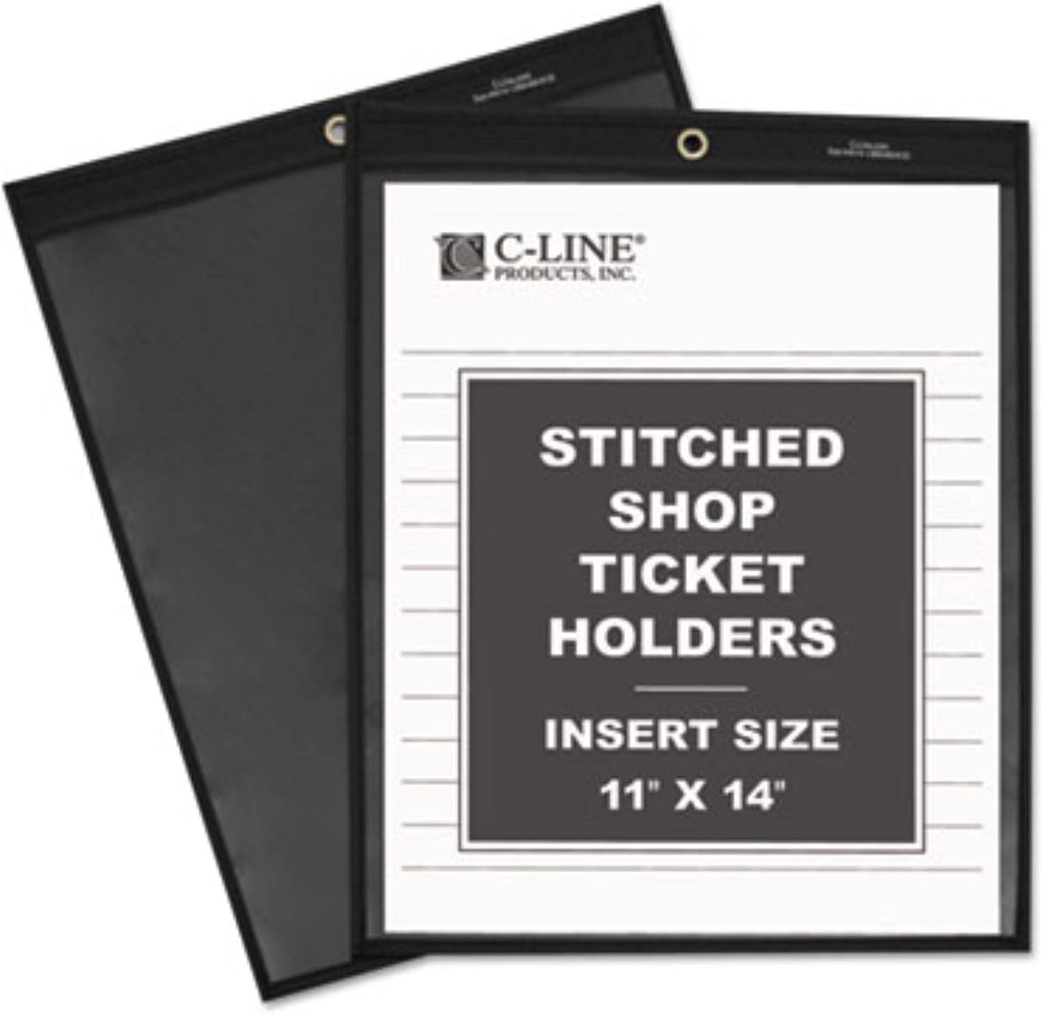 C-Line Shop Ticket Holders, Stitched, One Side Clear, 11" x 14", Box of 25 (45114)
