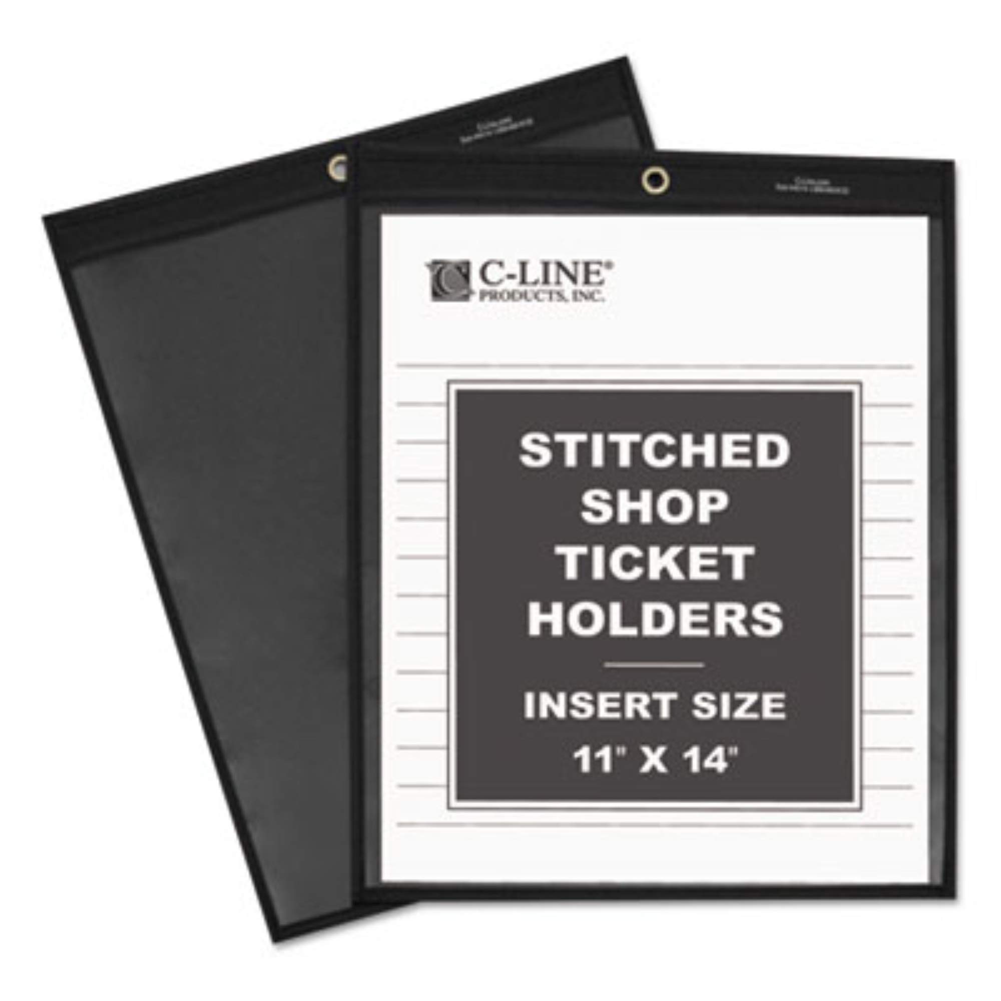 C-Line Shop Ticket-Halter, genäht, eine Seite, transparent, 27,9 x 35,6 cm, Box mit 25 Stück (45114)