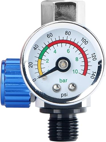 Kit de regulador de presión de aire NPT de 14", regulador de válvula de ajuste de aire con manómetro para pistolas rociadoras y herramientas