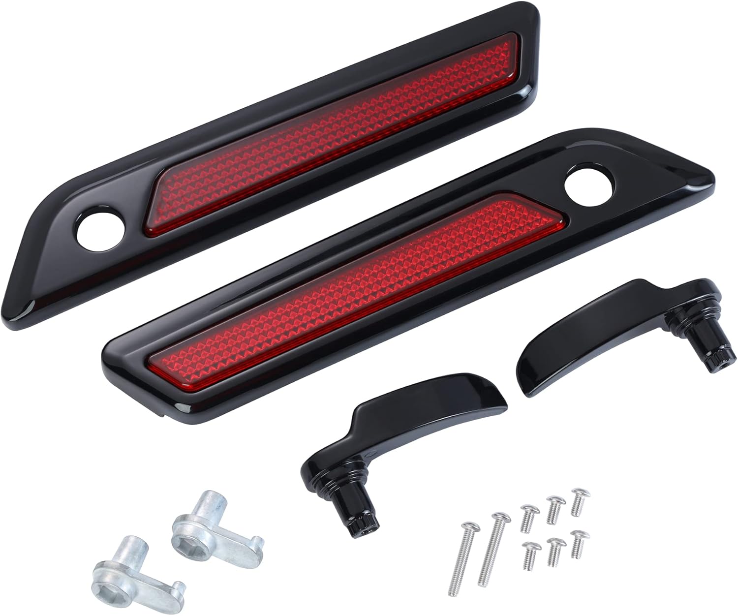 Latch Covers with Saddle Bag Lid Lifters, Saddlebag Latch Kit Fit for Harley Touring Street Glide 2014+