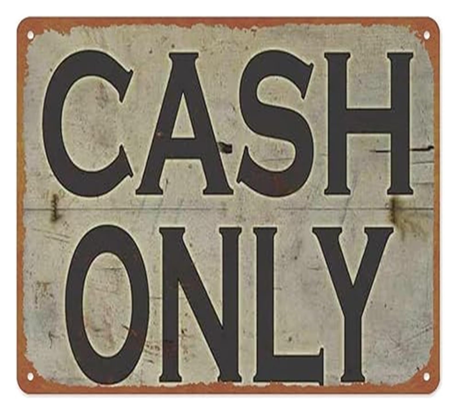 NWPNLXEA Retro Cash Only Sign Metal Wall Decor for Bar Restaurant Cafe Shop Diner Theme 8 X 12 in