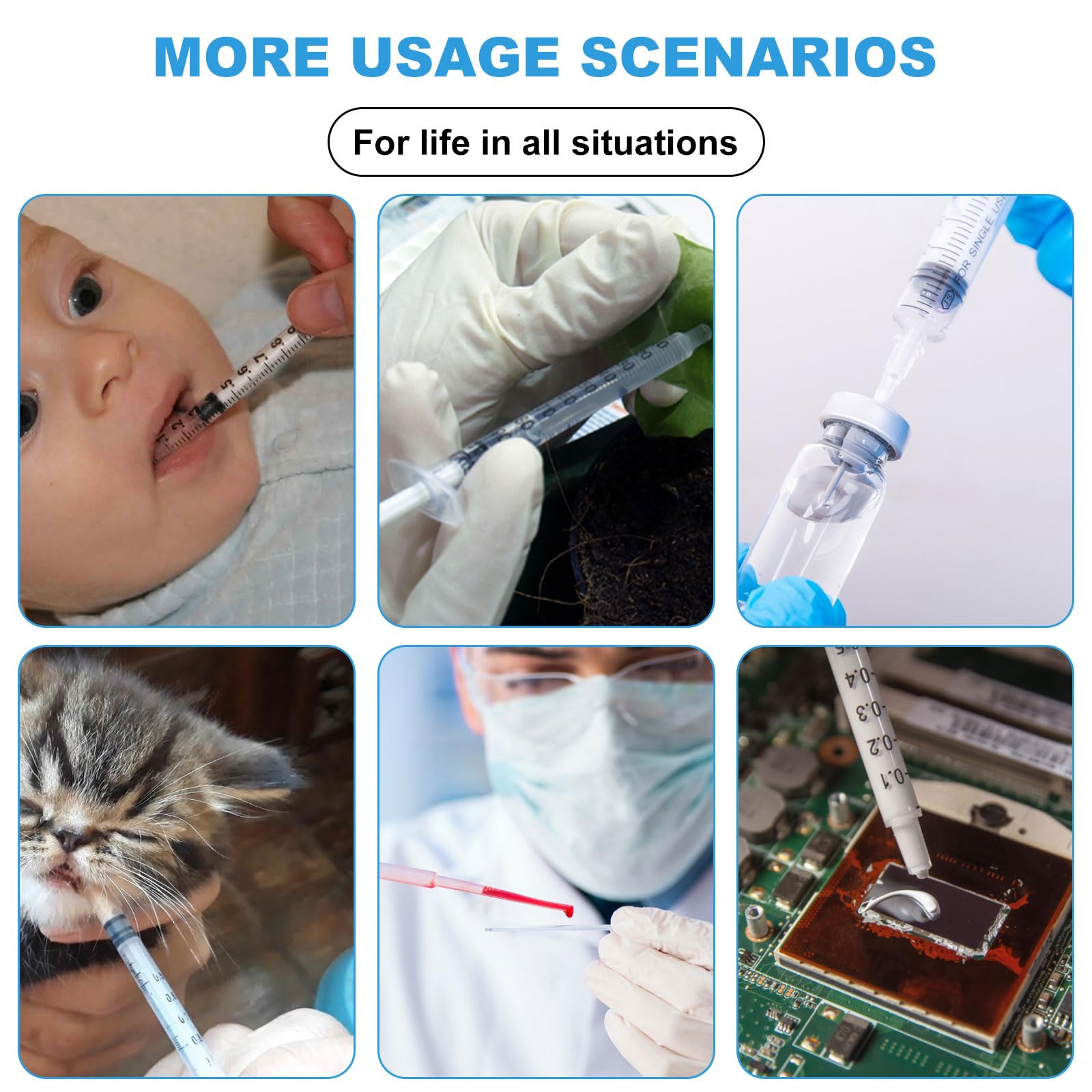 200 pezzi da 1 ml di colostro, siringhe usa e getta da 1 ml siringa sterile, siringhe da 1 ml senza aghi, confezione singola per laboratori scientifici, irrigazione, ricarica, alimentazione di