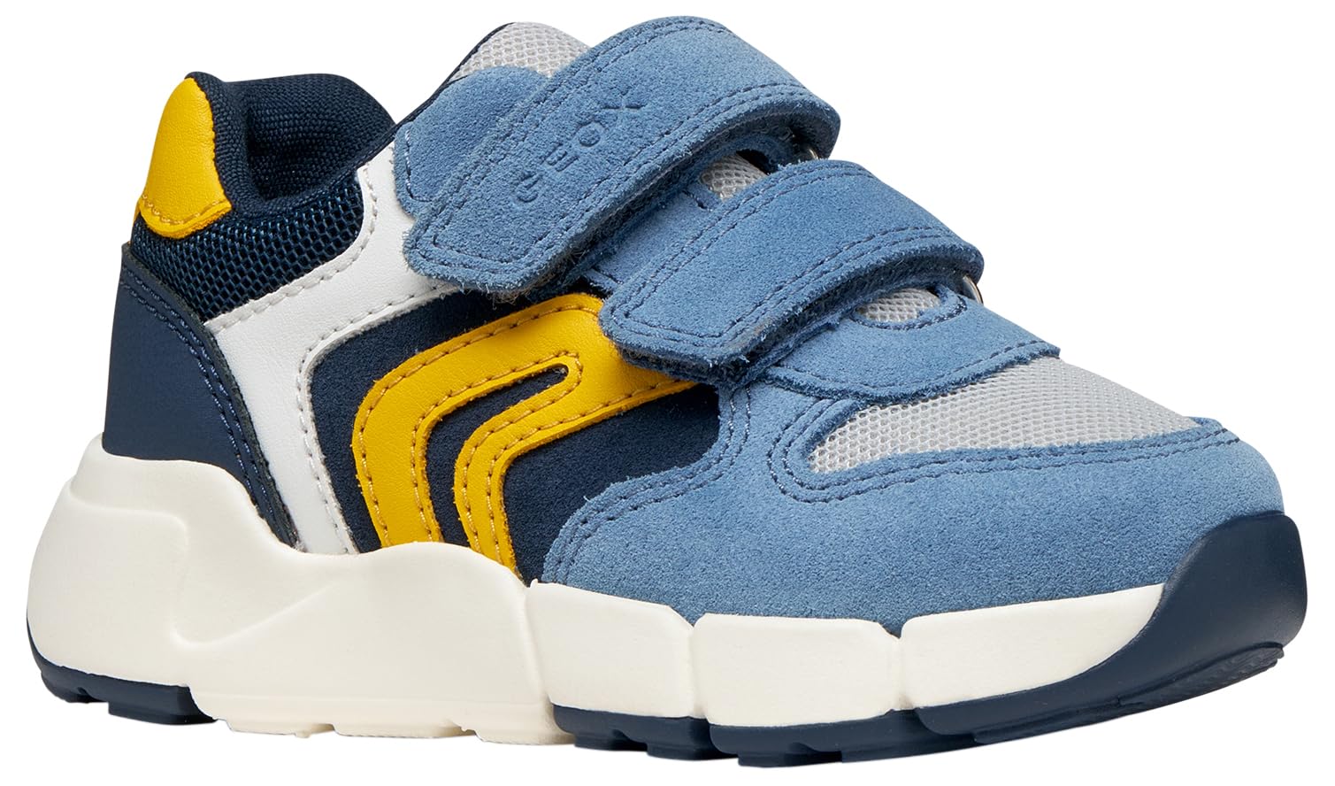 Geox B Flexyper Mini Boy Trainers, Sky/Yellow, 26 EU