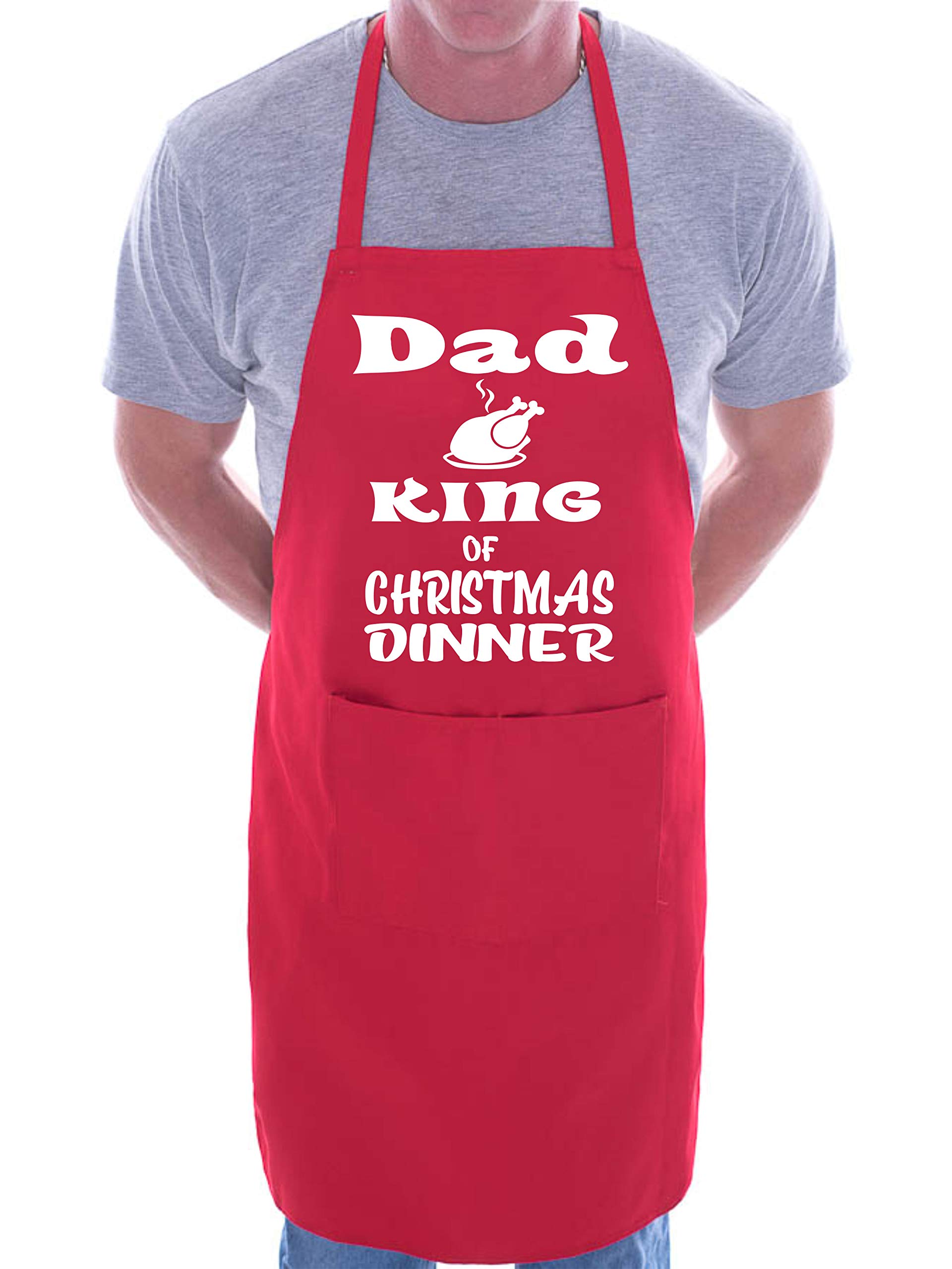 Print4U Dad King Of Christmas Dinner Personalised Chef BBQ Apron Red