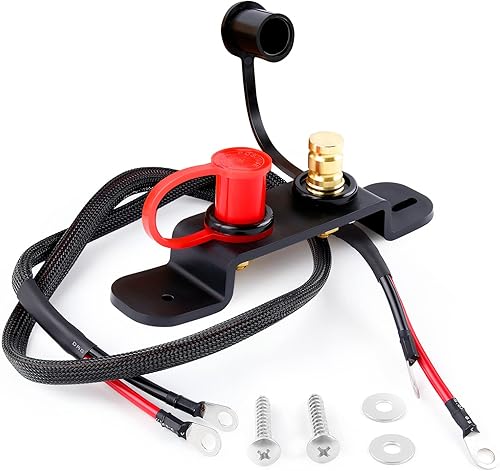 Knoweasy Kit de reubicación de batería de alta resistencia con postes terminales remotos, soporte y cables para automóviles, Can-Am X3, UTV y ATV,