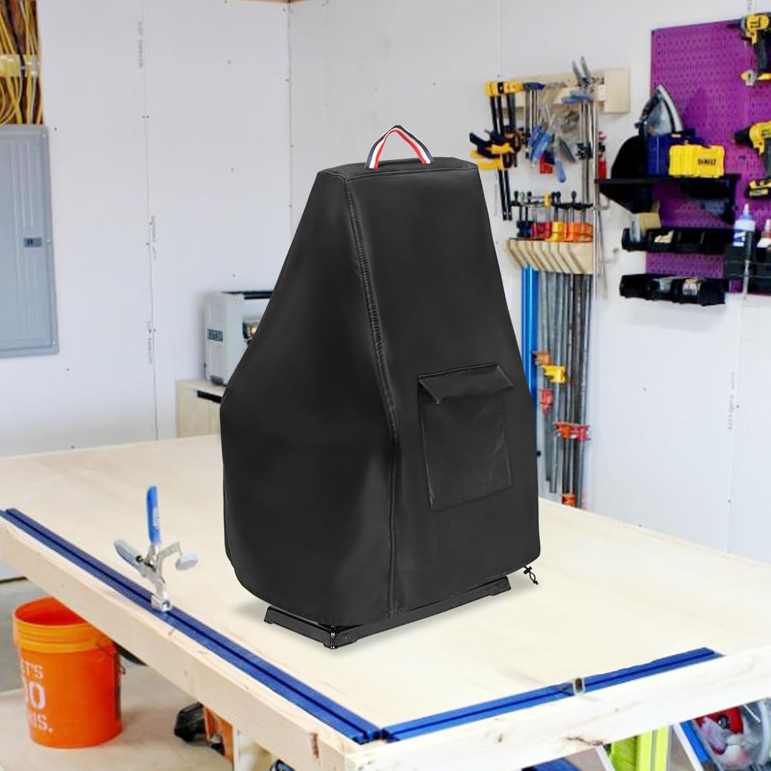 9-Inch Benchtop Bandsaw Cover, Heavy Duty Dustproof Metal Cutting Band Saw Cover with Plush Lining,Black