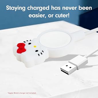 Sonix x Sanrio Apple Watch Charger Cover | Silicone Smartwatch Charging Cable Case, Dock Holder for Apple Watch | Hello Kitty