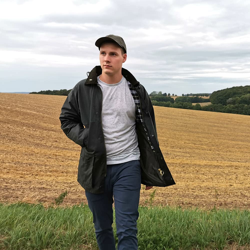 Romneys Wachsjacke Country – klassische englische Outdoorjacke aus gewachster Baumwolle, wasserdicht & winddicht, robuste Regenjacke mit Kapuze für Damen und Herren