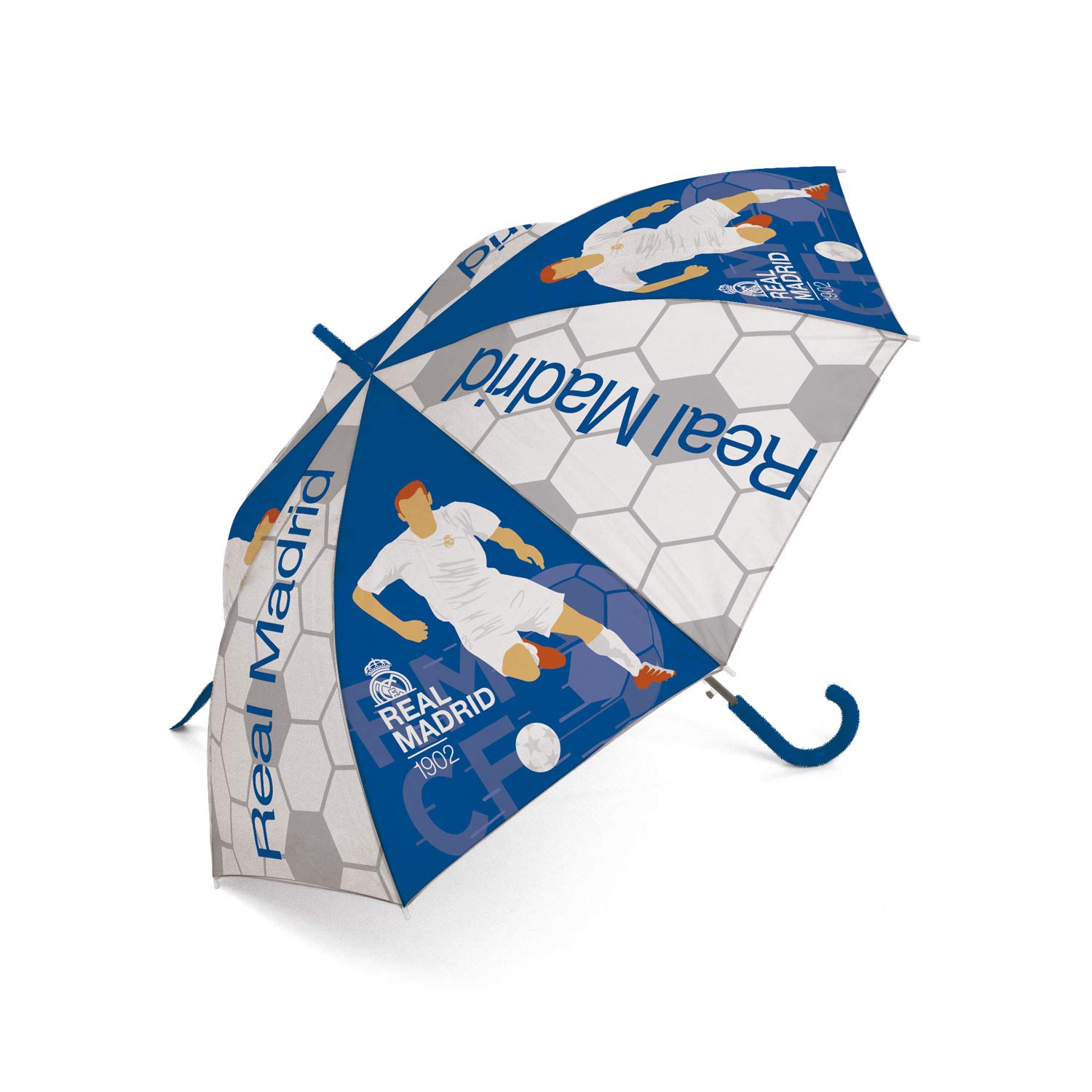 ARDITEX Real Madrid Parapluie en Polyester CF, 8 Panneaux, diamètre 86 cm, Ouverture Automatique, Camping et randonnée, Adultes, Unisexe, Multicolore (Multicolore), Taille Unique