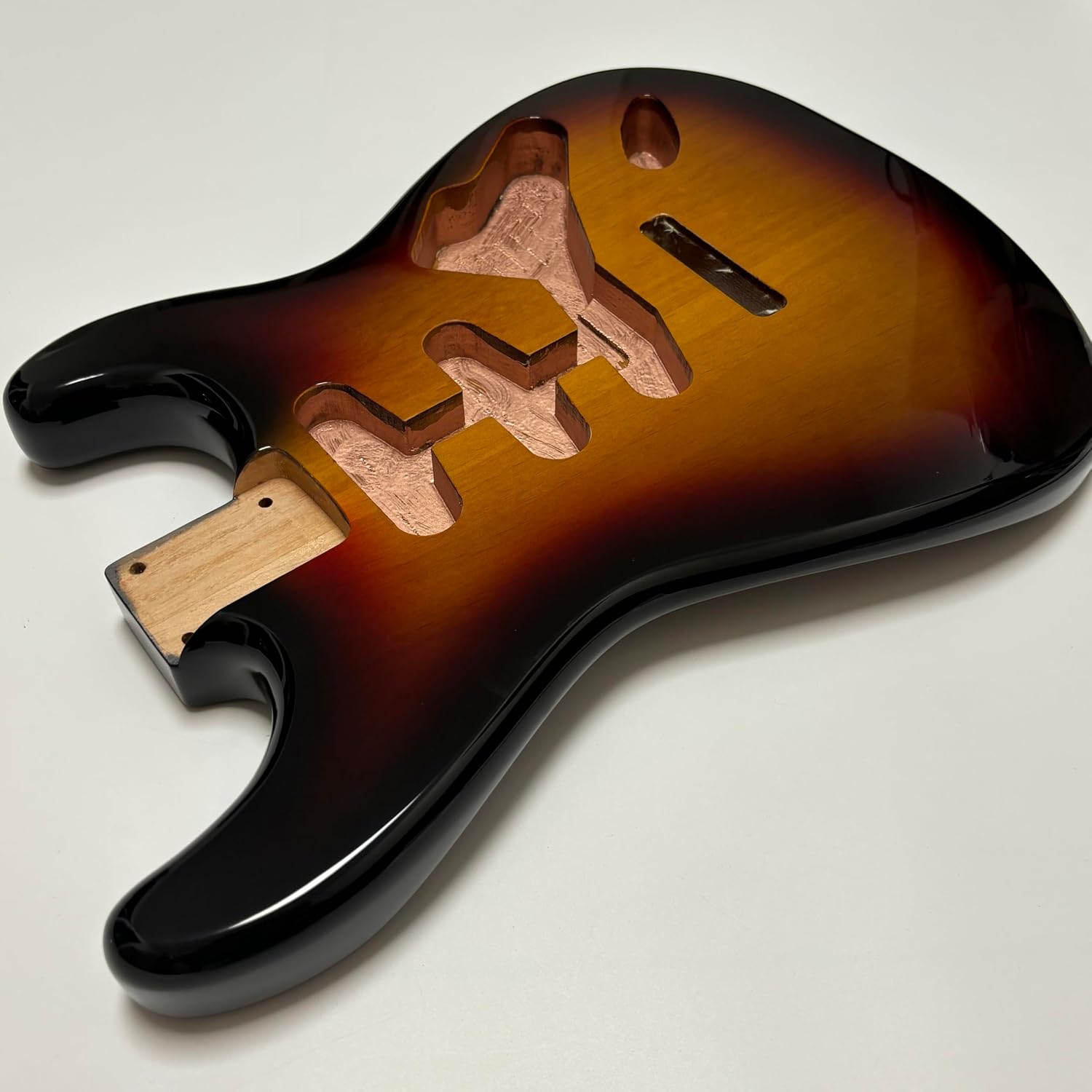 Strat Guitar Body with S-S-S, 2Pcs Alder Wood Electric Guitar Body, Nitrocellulose Lacquer Finish, Replacement Body for Stratocaster Electric Guitars DIY Accessory (Sunburst for SSS)