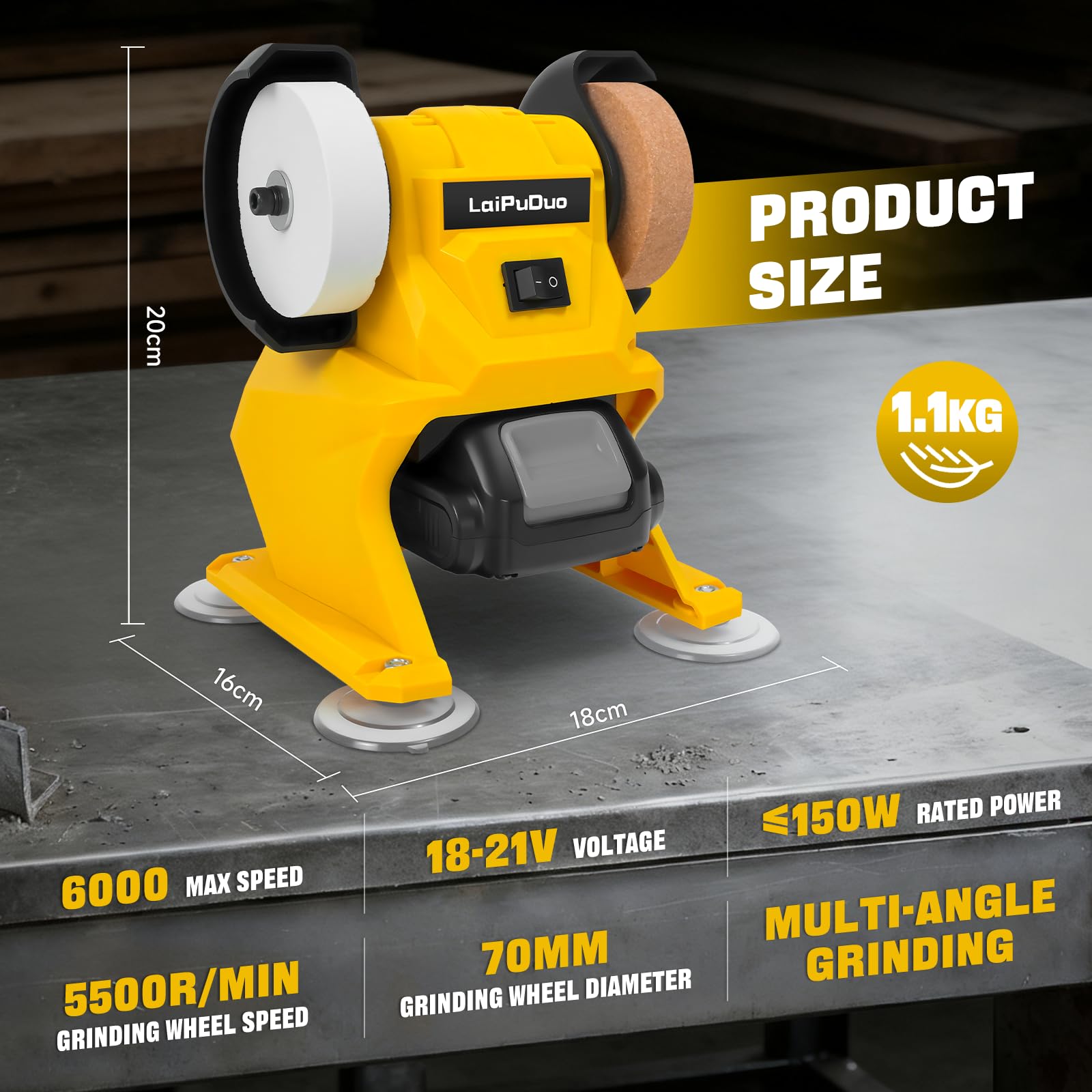 Mini akumulatorowa podwójna szlifierka kompatybilna z akumulatorami Dewalt