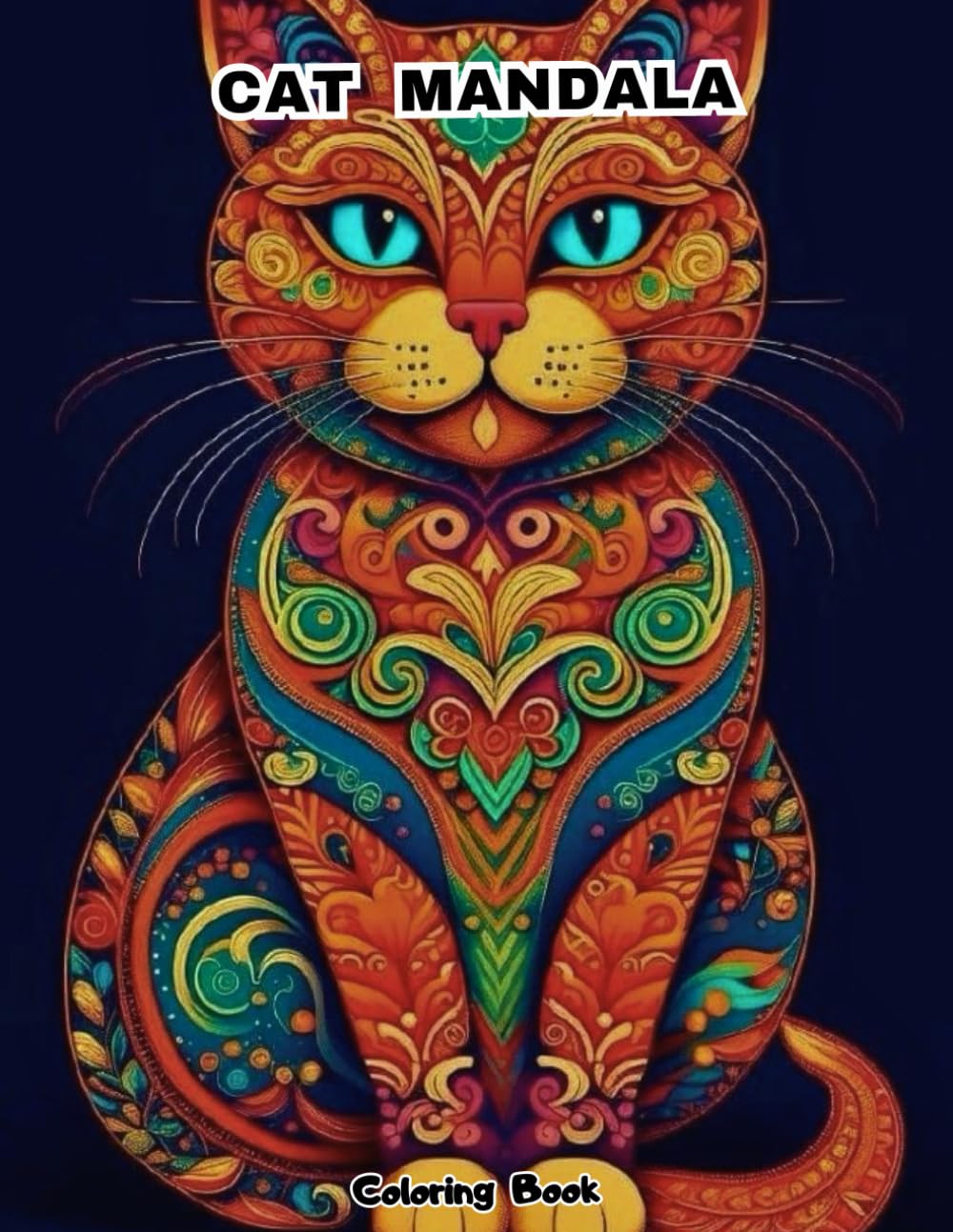 Cat Mandala Coloring Book for Adults: Stress-Relief with Detailed Feline & Kitten Designs