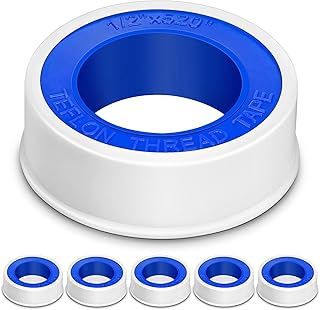 6 Rolls Teflon Tape 1/2Inch(W) 520Inches(L), Plumbers Tape, DUPPCOS Plumbing Tape, Sealant Tape, PTFE Tape, Sealing Tape, Perfect for Shower Head Water Pipe