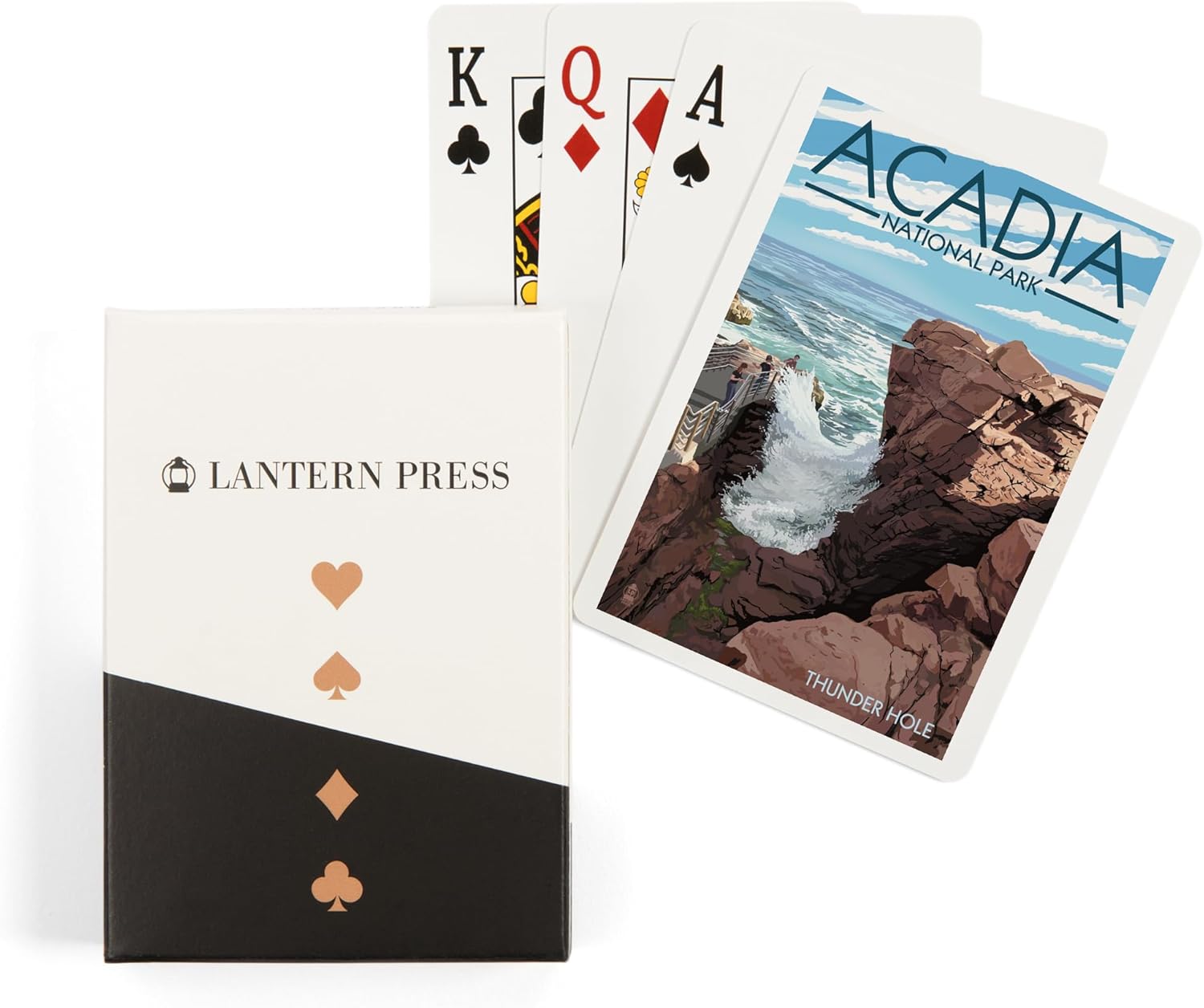 Lantern Press Acadia National Park, Maine, Thunder Hole Day, 52 Playing Cards for Adults, Poker Size Card Deck