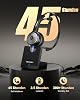 TECKNET Bluetooth PC Headset with Microphone & USB Dongle [45 Hours Call Time & 10 m Range] Wireless Headset with Charging Station Wireless Headset with AI Noise Reduction for Business Office Home Office