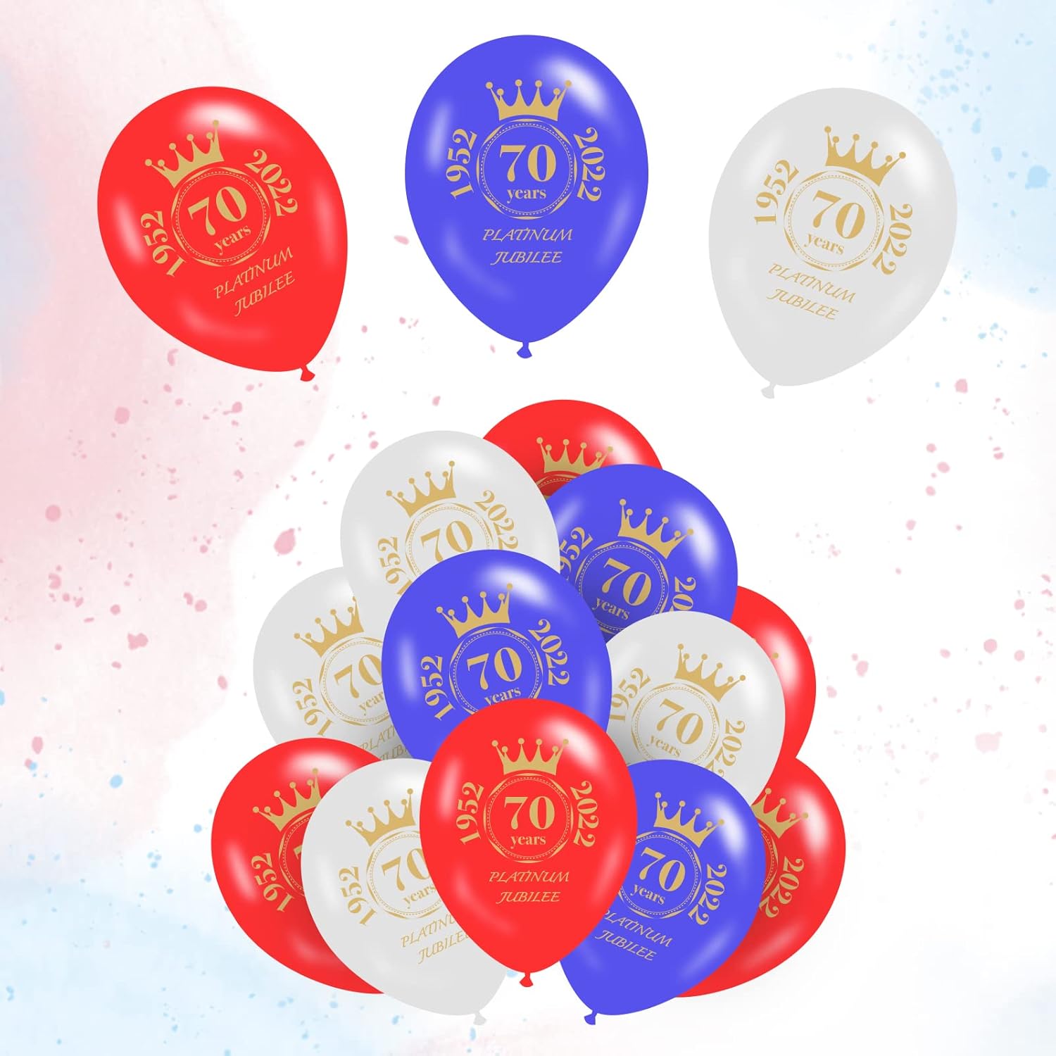 12pcs Jubilee Decorations 2022 Balloons, Queens Platinum Jubilee