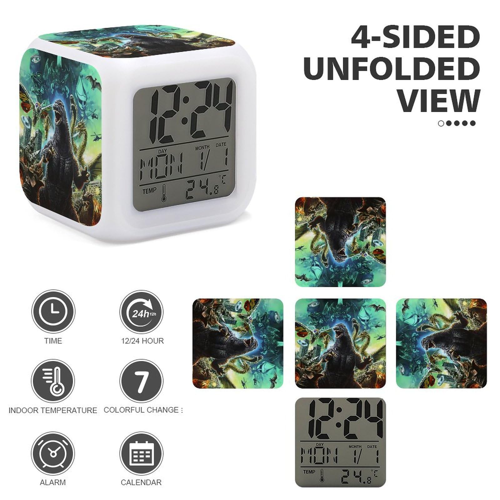 Amazon.co.jp: ゴジラ 目覚まし時計 アナログ 大音量 アラーム