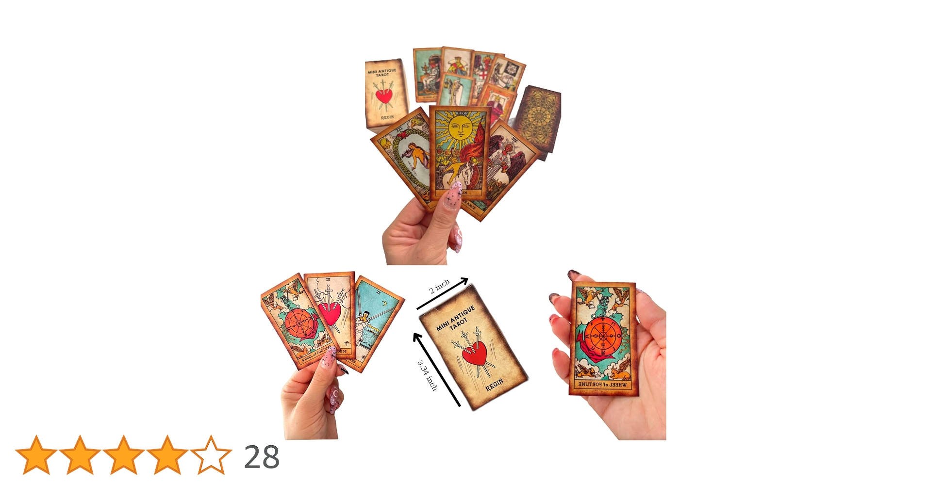 お値下げ　貴重　新品未開封Óriens Tarot Deck ポケットサイズ Vintage Borderless 78 Tarot Deck Classic Cards English