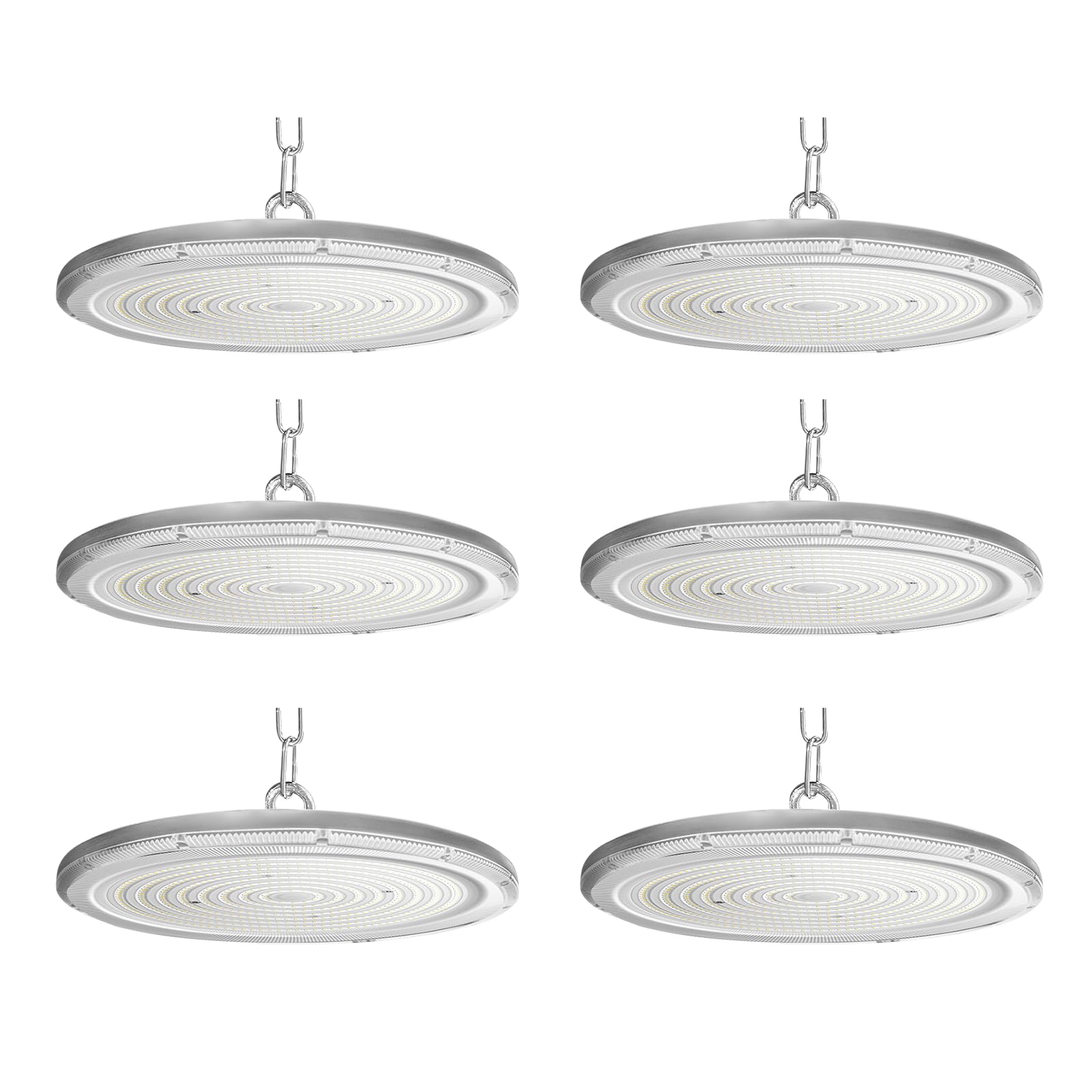Fosingut 100W Industrial LED Floodlight,10000LM High Bay Spot Light Workshop Lighting,Cool White 6500K IP65 Waterproof UFO Ceiling Light LED Interior Chandelier for Warehouse,Factory,Hall,Gym-6pcs
