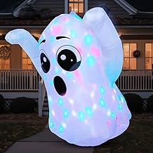 Joiedomi 5 FT Tall Halloween Inflatable Ghost Outdoor Decoration, Inflatable Halloween Ghost Decor Outdoor with Rotating Light, Blow Up Yard Decoration for Party Lawn Garden Decor