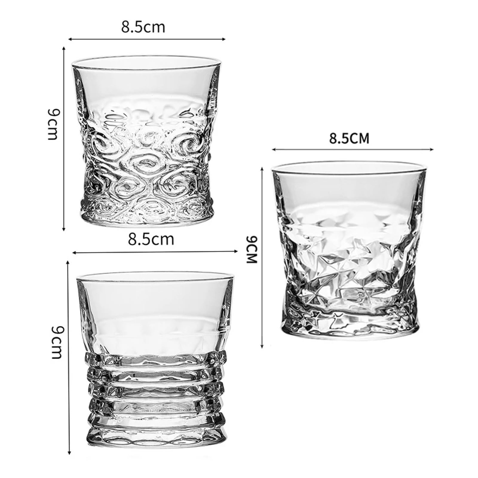 Kristallgläser Whiskyglas, transparente Trinkgläser, Cocktail-Brandy-Becher, Bar-Werkzeuge geeignet(Color 3)