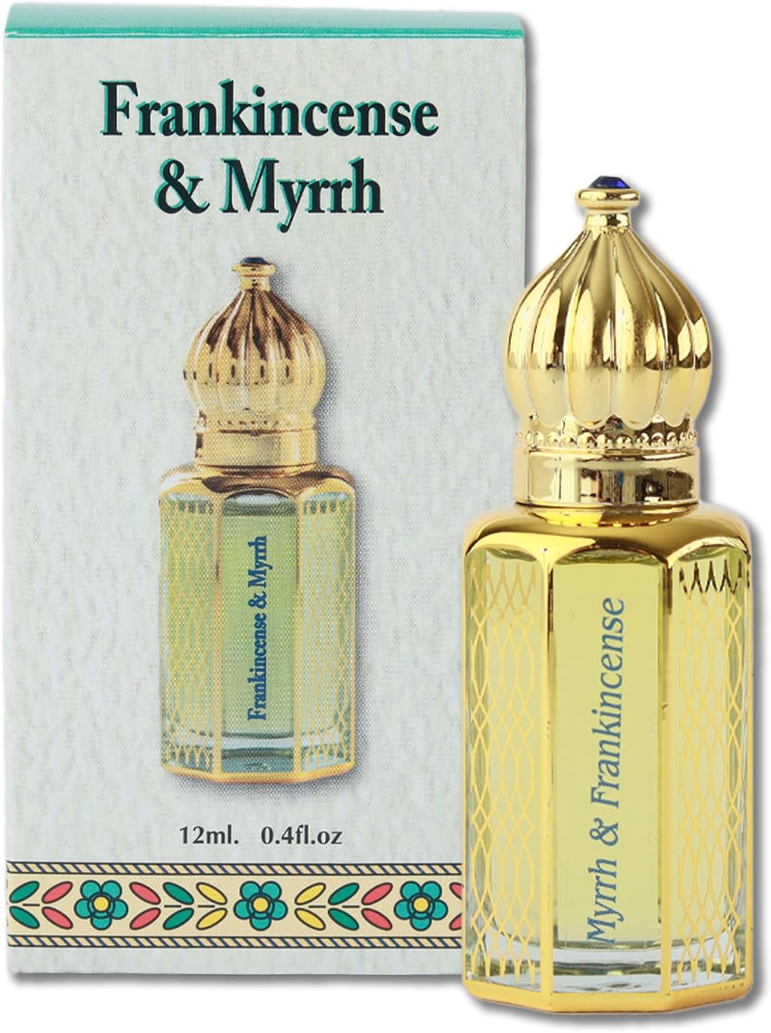 EIN Gedi Frankincense & Myrrh Anointing Oil from Jerusalem Blessed with Biblical Oils 0.4 fl.oz. in a luxrious Biblical Style Bottle - Religious Gift for Prayers & Blessings