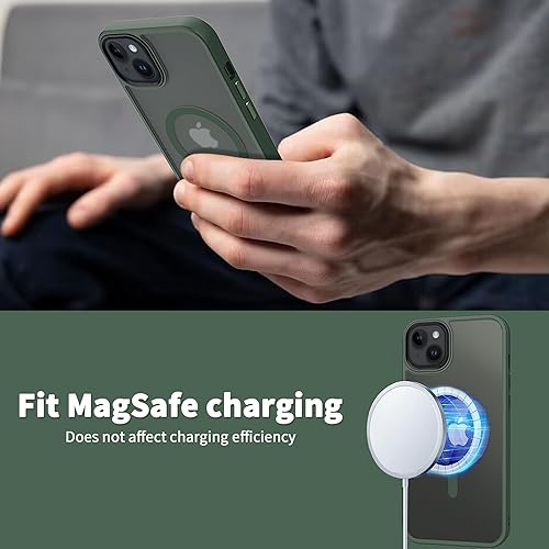 Miniatura 8 de CACOE Funda magnética para iPhone 13 y iPhone 14 de 6.1 pulgadas - Compatible con MagSafe y soporte magnético para teléfono en el coche, funda