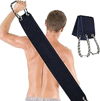 Vista 1 de OWIIZI Exfoliante de espalda para ducha, paño de doble cara con asas antideslizantes para uso en la ducha, exfoliante corporal, toalla de lavado