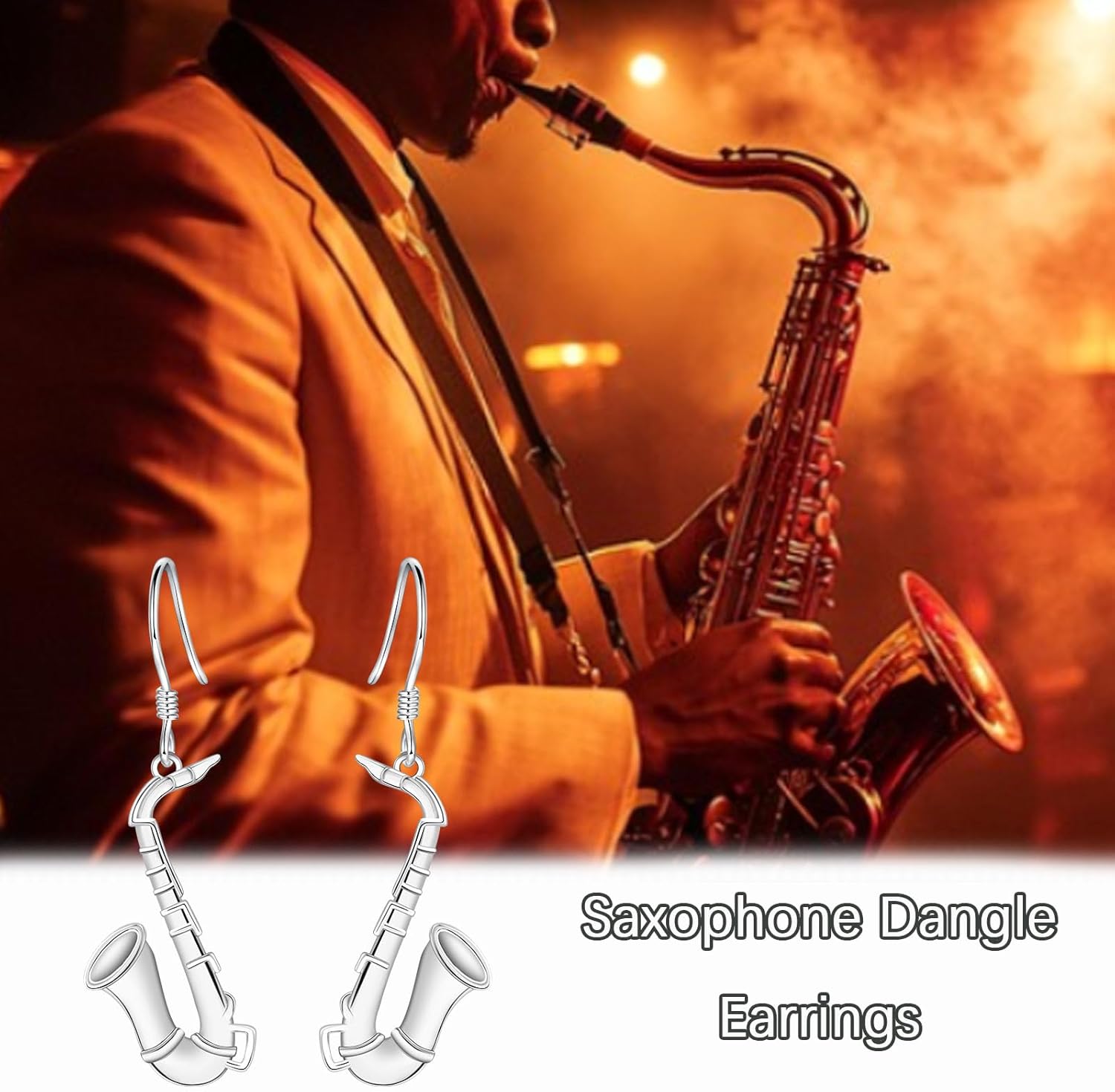 Sterling Silver Music Earrings - Violin/Clarinet/Trumpet/French Horn/Treble Clef/Saxophone/Harp Dangle Earrings Musical Instrument Jewelry Gifts for Musician Teacher Women Men