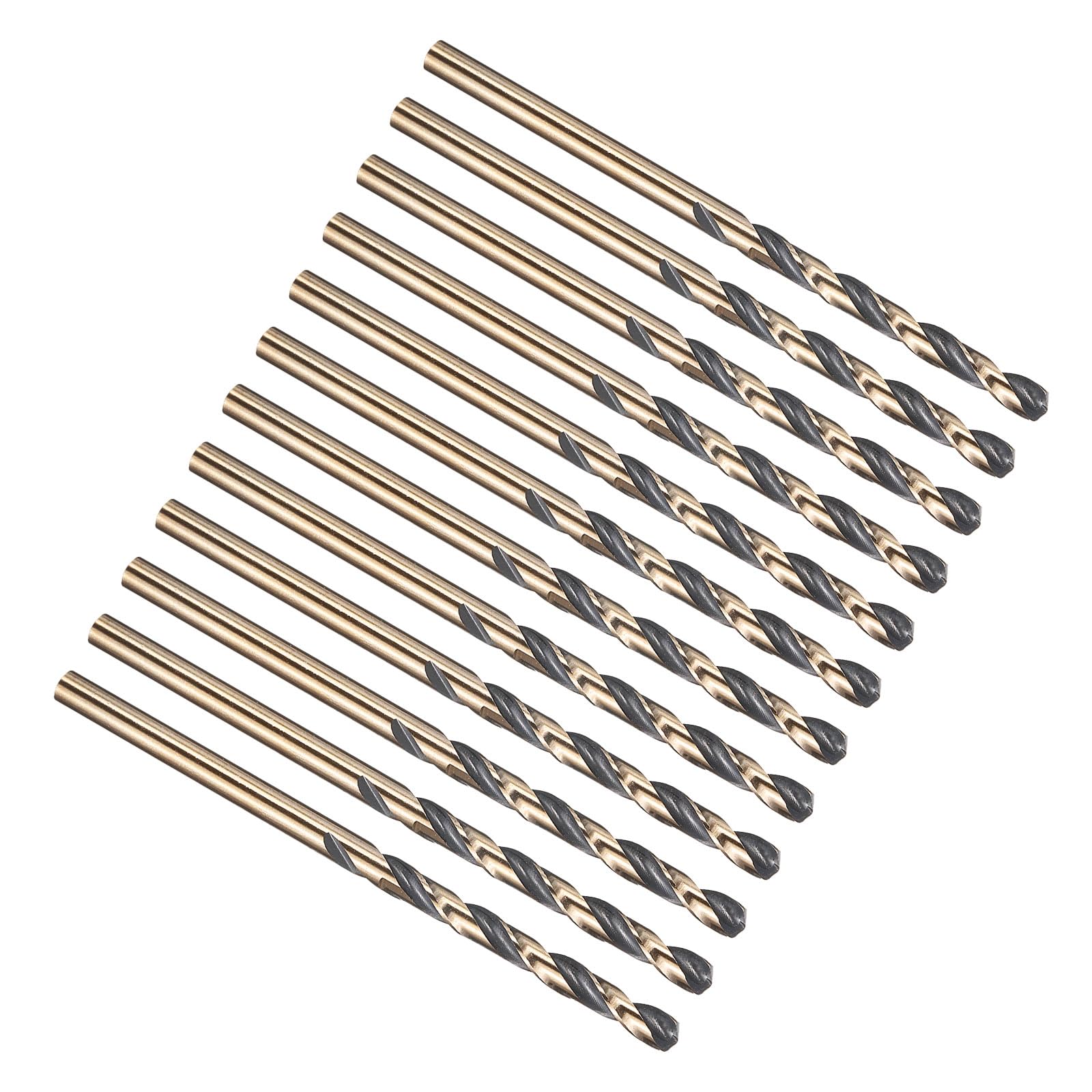 PATIKIL 1/8" Drill Bit, Jobber Straight Shank M2 High-Speed Steel 135° for Stainless Steel Hard Metal - 12 Pack