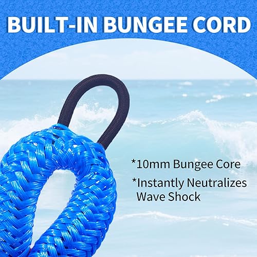 Miniatura 7 de Cuerda elástica para muelle, cuerda elástica para barco con flotador de espuma para pontón, moto acuática, seadoo, WaveRunner, kayak, regalos de