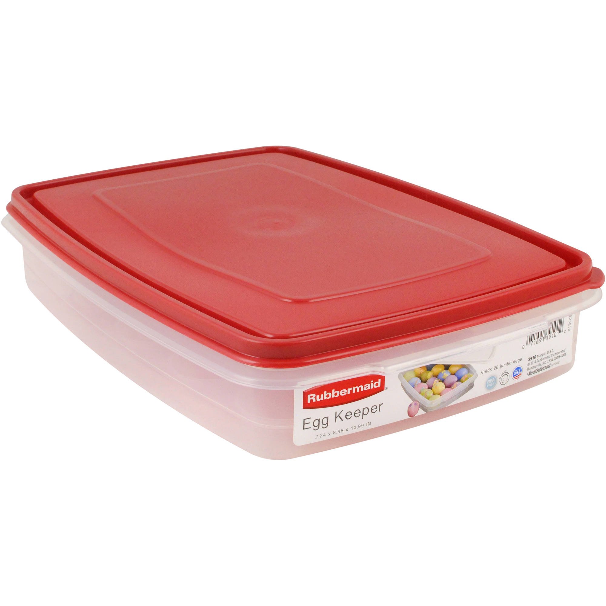 Rubbermaid Specialty Plastic Egg Keeper Food Storage Container , Red