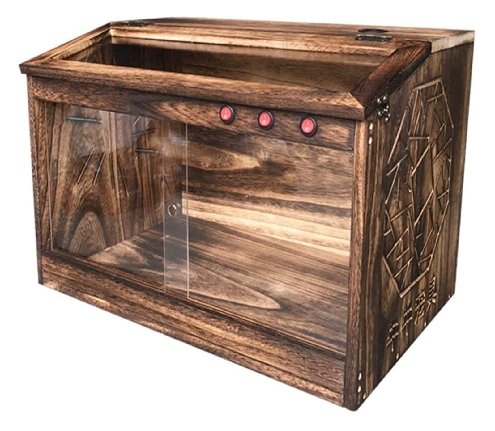 Caja de alimentación de Insectos, cofres de Almacenamiento terrarios Caja de Madera Reptil Anfibio Jaula Lagarto Tortuga Serpiente Tanque Caja