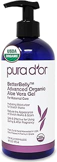 Sponsored Ad - PURA D'OR BetterBelly Advanced Organic Aloe Vera Gel (16 fl oz / 473 mL) For Maternal Care - Hydrating Mois...