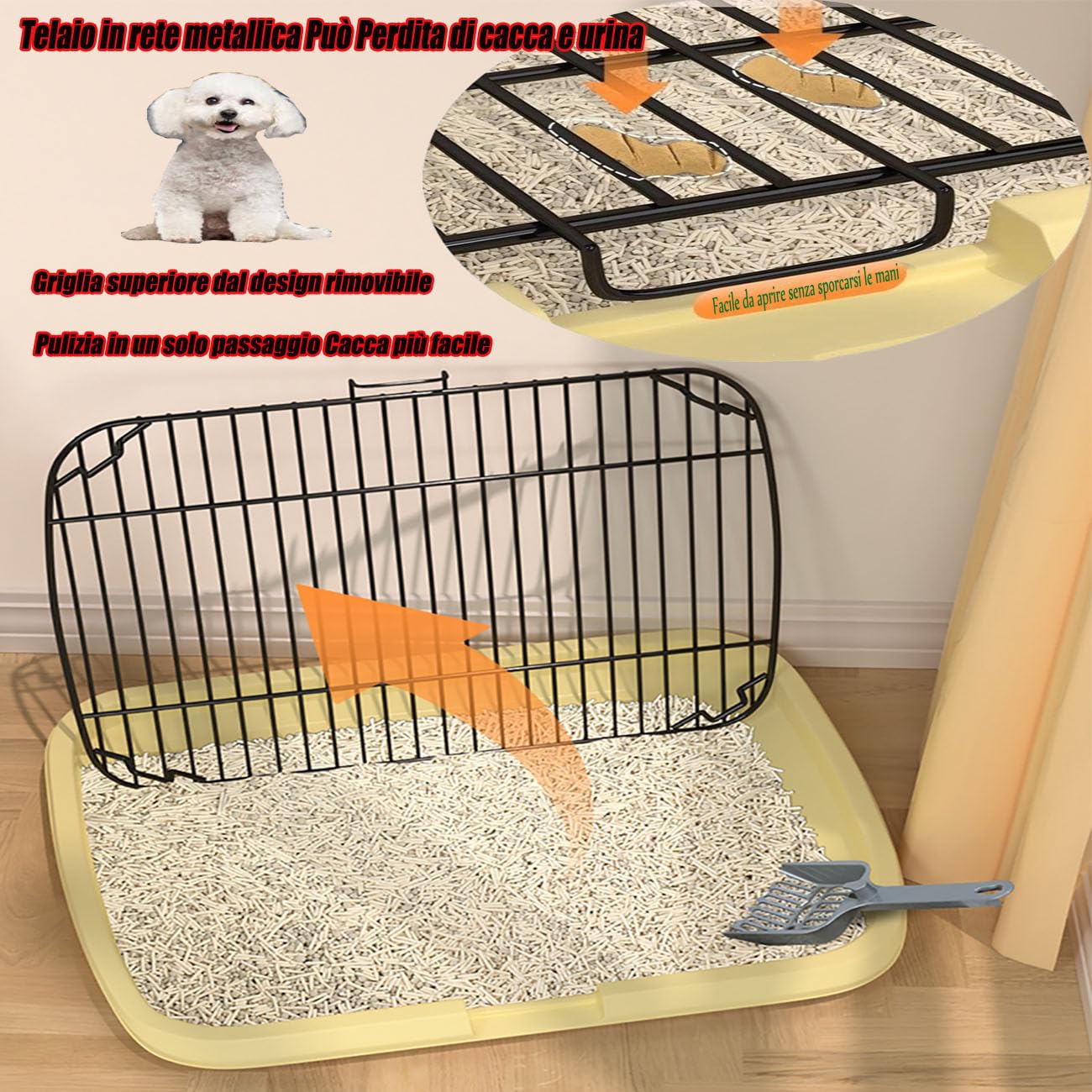 Toilette Per Cani Con Colonna - Vasino Interni Con Rete, Per Cuccioli E Piccoli Animali - Foto 4