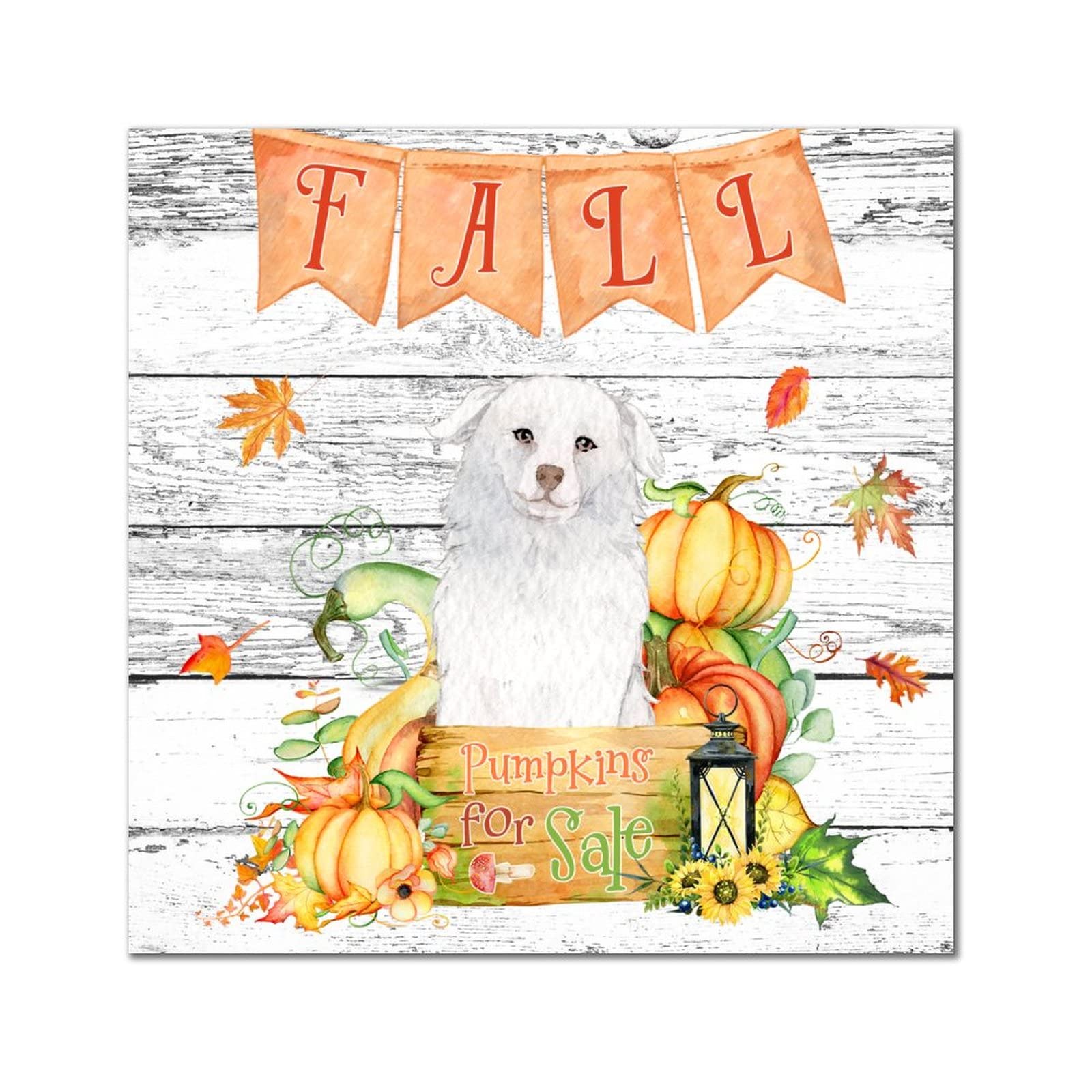 Plaque murale vintage en bois Fall Pumpkins pour une ambiance de maison chaleureuse