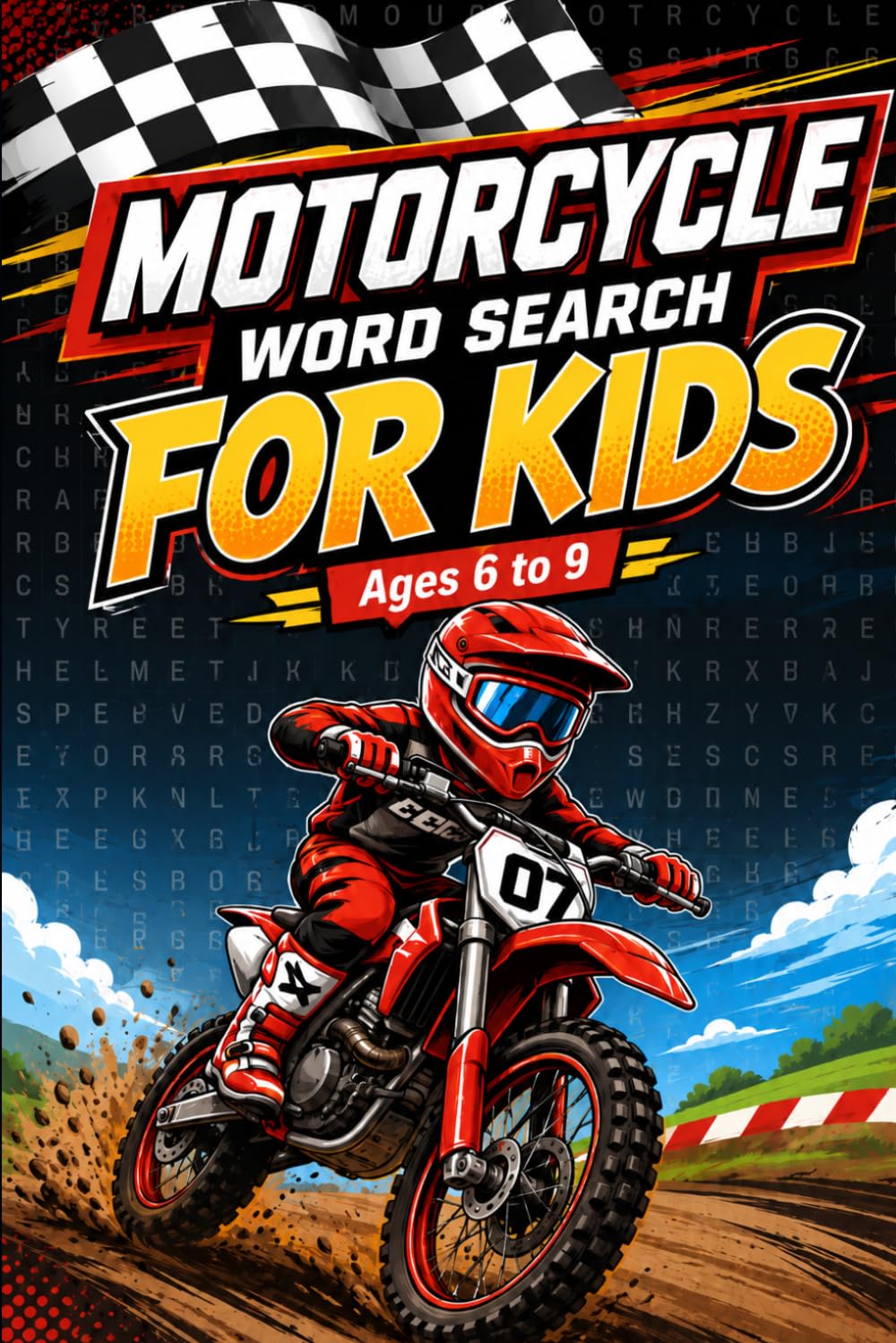 Motorcycle Word Search for Kids Ages 6-9: 40 Puzzles of Racing, Parts, Riding Gear, Stunts, Adventure and Everything Motorcycles | Large Print: Featuring Motocross, Wheelies, Off-Road Riding, and More