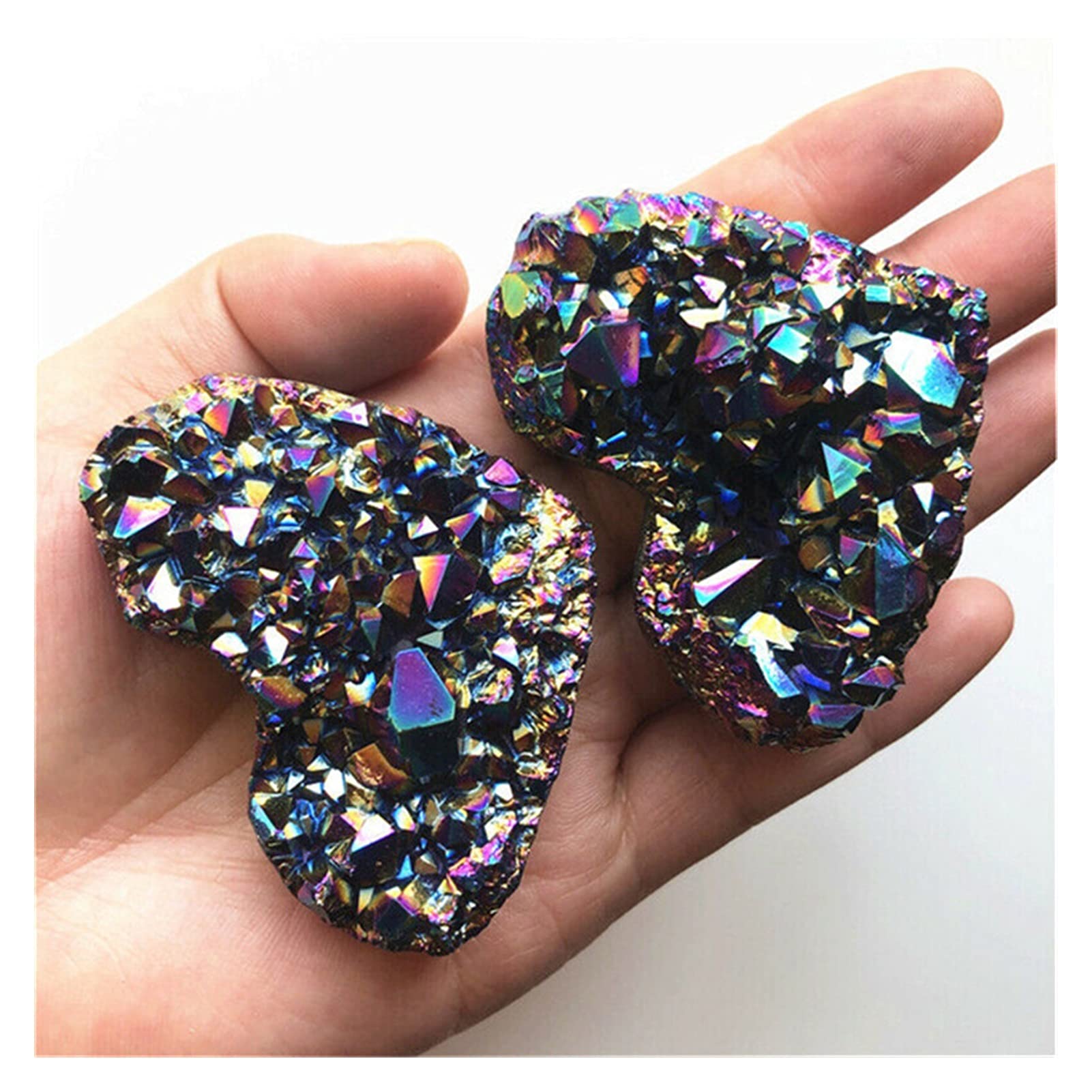 Amazon.co.jp: 天然クリスタルラフ天然電気メッキキラキラ天使オーラ