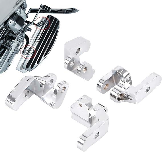 XMMT Chrome Driver Floorboard Relocation Brackets Foot