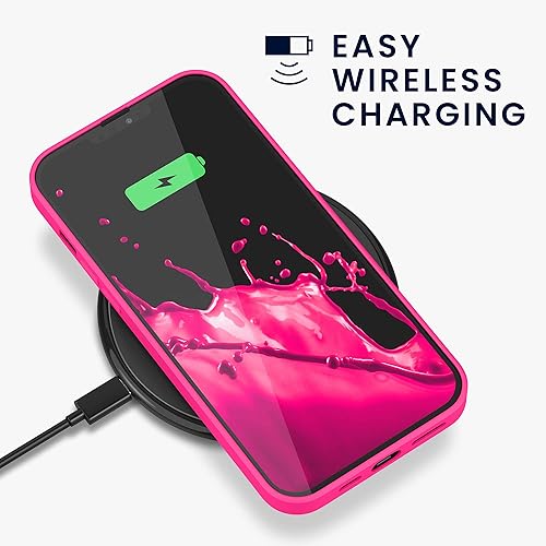 Miniatura 5 de kwmobile Funda compatible con Apple iPhone 13 Pro Max - Funda protectora delgada de silicona TPU - Rosa neón