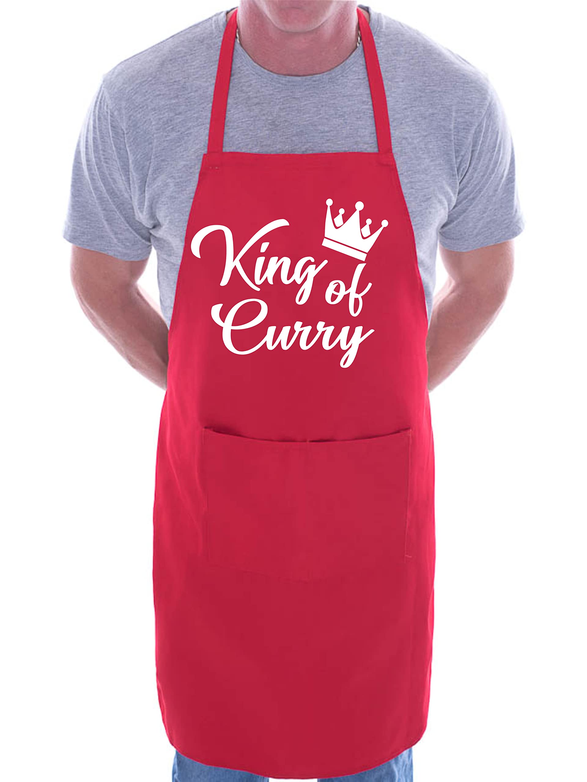 Print4u Unisex Red King Of Curry Men's Funny Slogan Novelty Cooking Bbq Apron