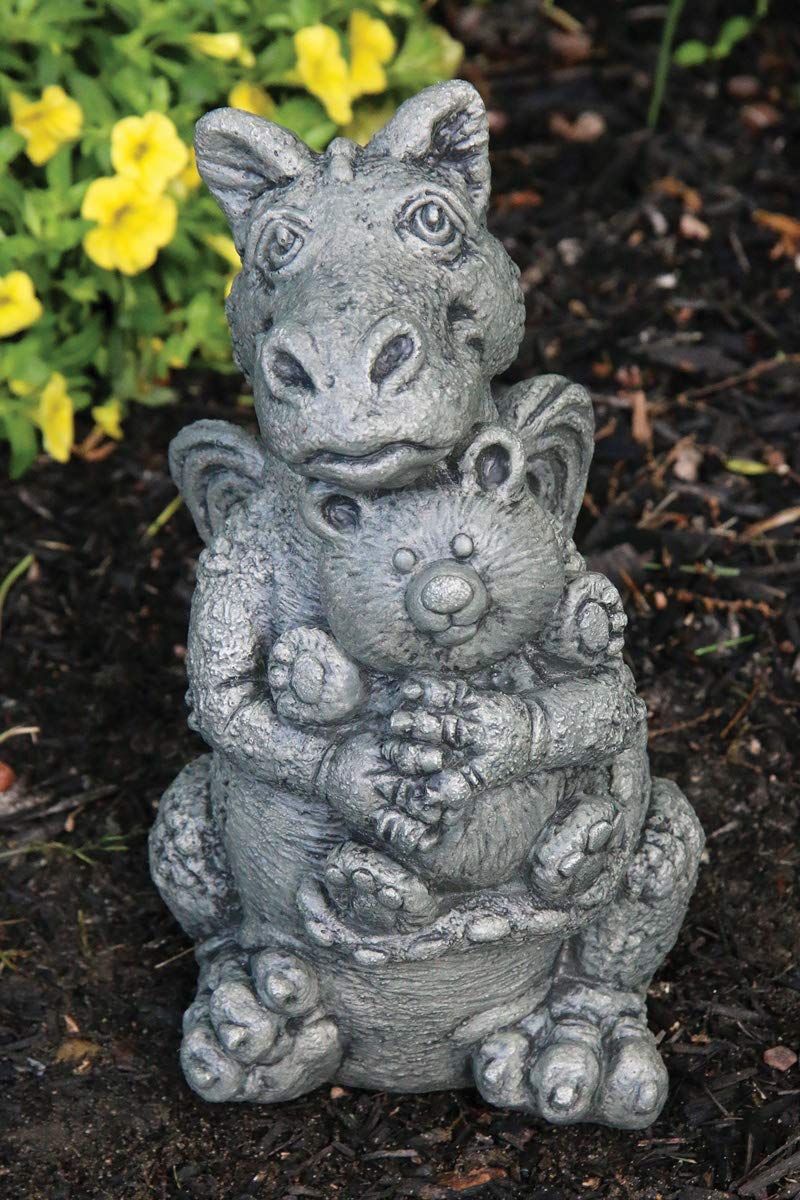 Little Darling Dragon Baby 'Teddy' - Solid Cast Stone Garden Statue - a Great Home or Garden Gift Idea - Durable, Lifelike Sculpture - Fun Exterior and Interior Art