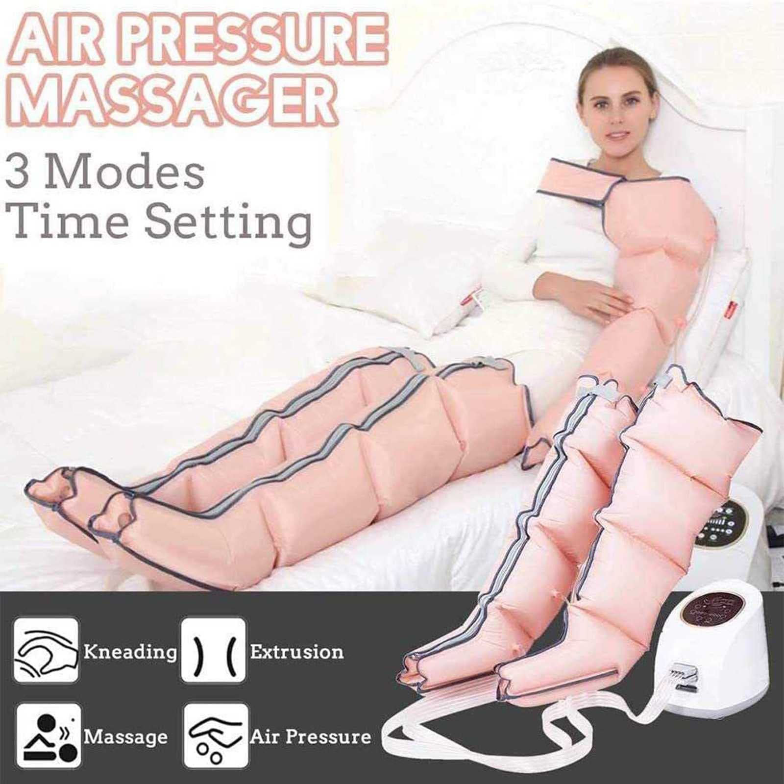 Masseur d'air pour les jambes pour la circulation, masseur pour les pieds et les mollets, enveloppements pour les mollets et les pieds, 3 modes, machine de compression des jambes pour un usage domes