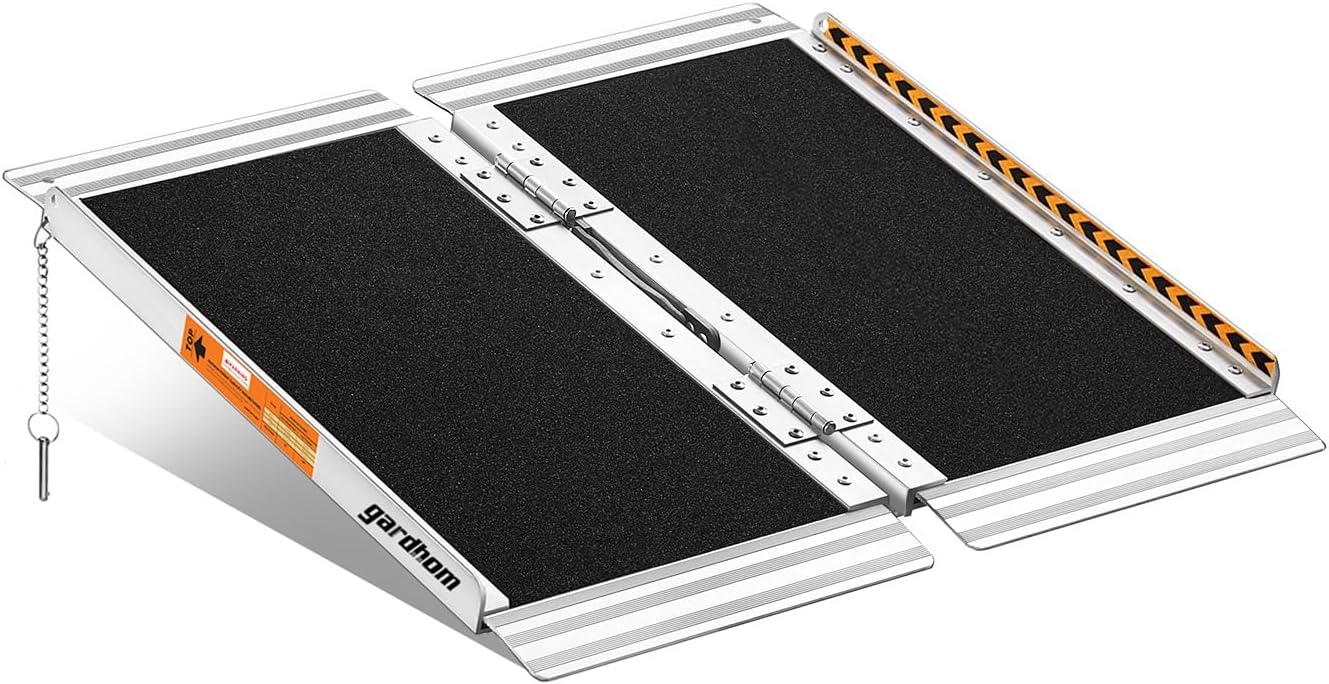 gardhom 2FT Portable Wheelchair Ramp for Doorways/Steps 5-15cm High