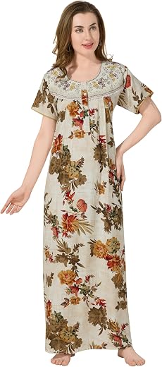 Soulemo Women Premium Rayon Digital Print Nighty 1718