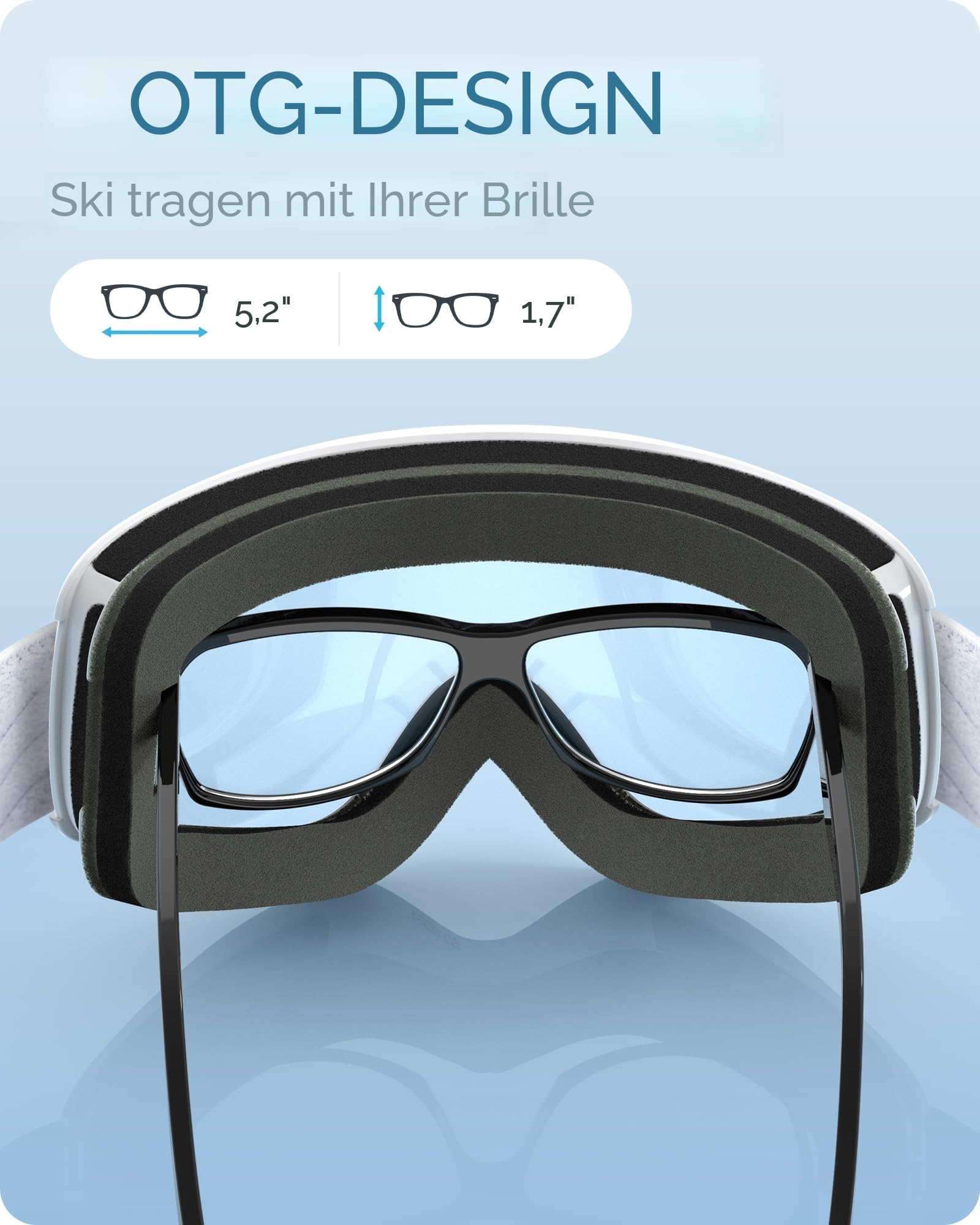 Findway Skibrille Kinder,Ski Snowboard Brille Brillenträger Snowboardbrille Schneebrille Verspiegelt für Junior Jungen Mädchen Teenager 5-16 Jahre - OTG 100% Anti-UV Anti-Fog